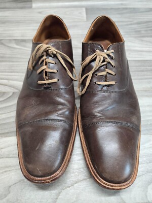 Johnston & Murphy Mens Shoes Size 11.5M Brown Cap Toe Oxfords