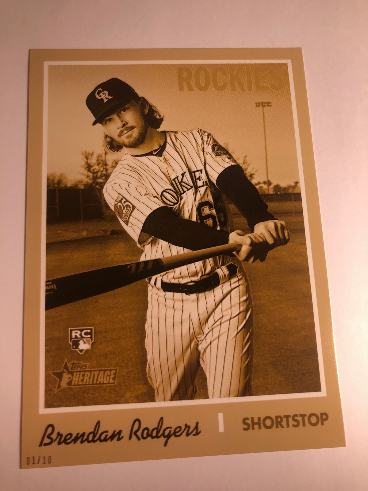 2019 Heritage High Number 5x7 Jumbo Brendan Rogers Rockies RC 508 01/10