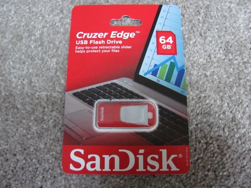 Brand New SanDisk Cruzer Edge 64GB USB 2.0 Flash Drive Red SDCZ51-064G-A46RG