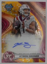 Kyron Drones 37/50 2024 Bowman Best U Gold refractor Auto Virginia Tech Hokies