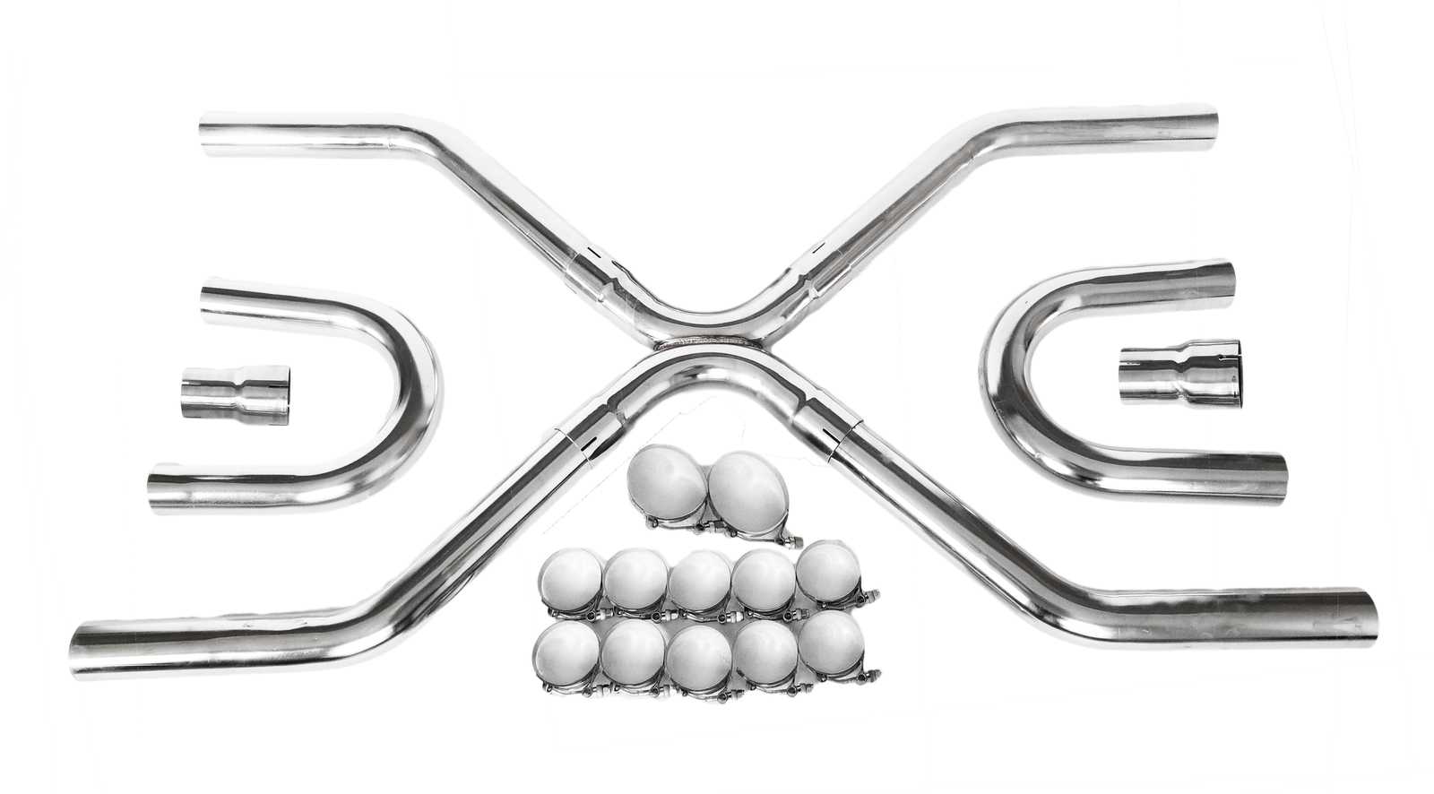 Universal 2.5" Exhaust System Builder X-Pipe Tubing Kit T304 SS LS Engine Swap