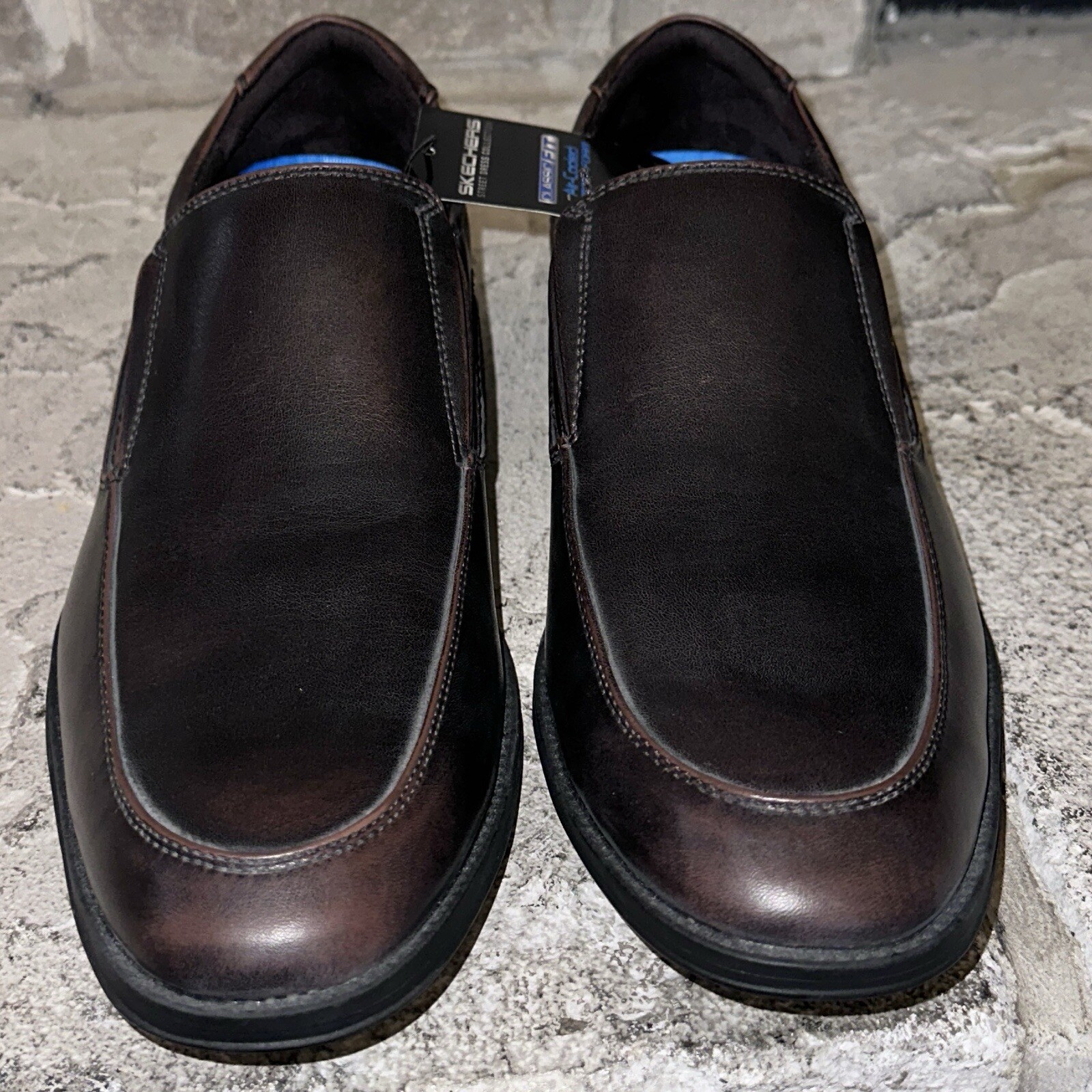 SAOLA Mocassini scarpe memory foam Skechers Street Dress collezione marrone raffreddato ad aria 8 5