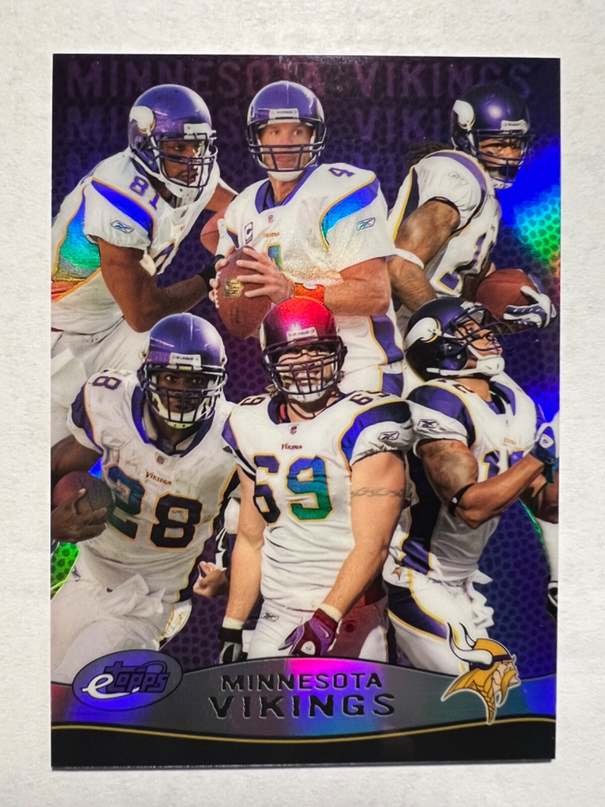 2009 eTopps #43 Minnesota Vikings #'d 609/749  Brett Favre Adrian Peterson