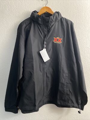 Jacket Mens XL Black North End Full Zip Logo Dos Equis Cerveza NWT Hooded T69