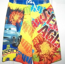 Disney Cars Special Agent Swim Suit Trunks Shorts Boys Size 6 / 7 NWT 15