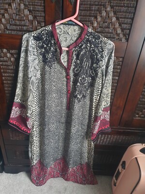 Pakistanische Designer Limelight Kurta Größe Small limette hell Khaadi Saphir Ethno