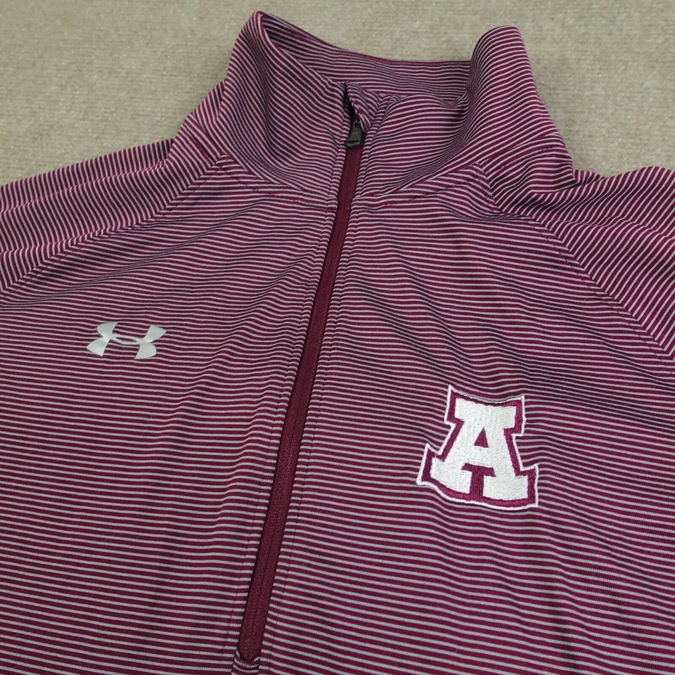 Camisa Under Armour Mujer Mediana Púrpura Roja Logotipo A Bordada 1/2 Cremallera Manga Larga Foto 3 de 4