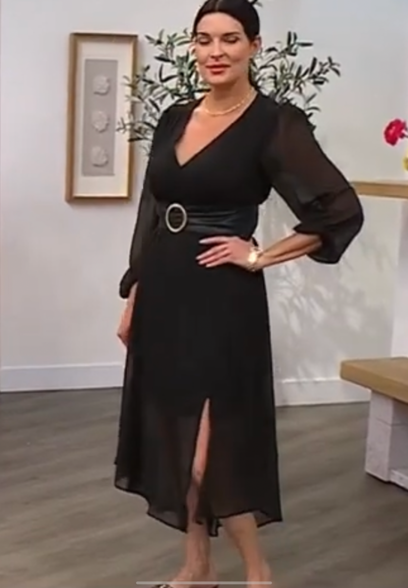 NEW Jessica Simpson Bonita Chiffon Dress BLACK PLUS SZ 1X $119.00