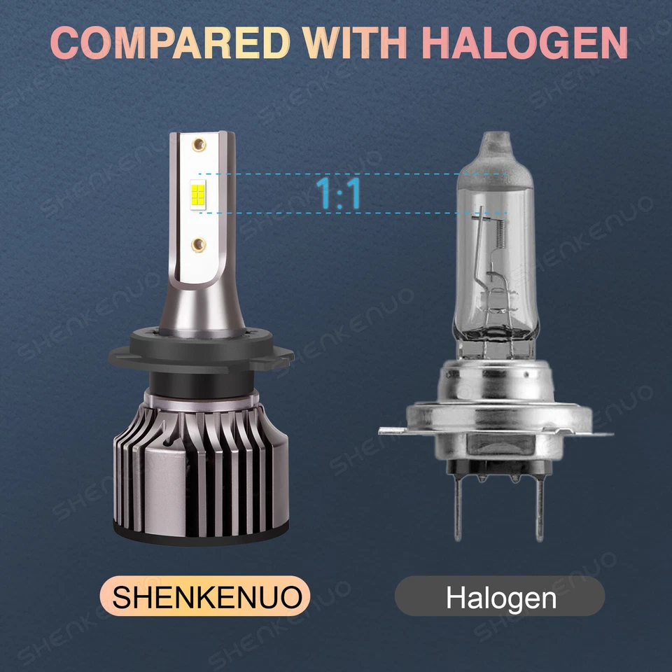 For Hyundai Sonata 1999 2000 2001 6000K LED Headlight + Fog Light Bulbs Combo 6X - Image 4 of 4