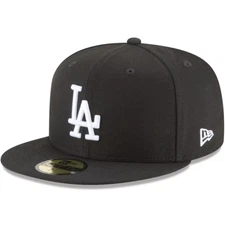 New Era 59Fifty Hat Basic Los Angeles Dodgers Black Fitted POLYESTER HAT 7 1/2