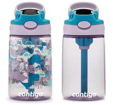 Contigo Kids Water Bottle 14oz 2-Pack - Dino Juniper Taro Spill Proof Straw