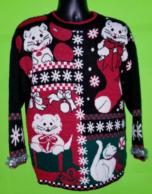 kitten ugly christmas sweater