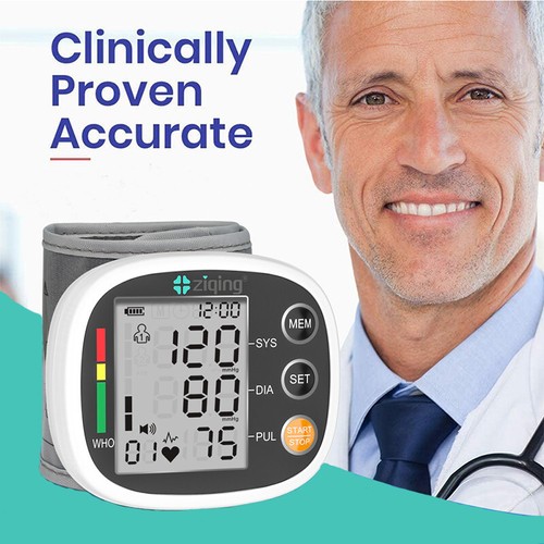 ziqing Blood Pressure Monitor Wrist Rechargeable Sphygmomanometer