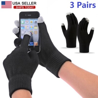 3 Pairs Adult Winter Knitted Gloves All Refers to Elastic Warm Gloves Universal
