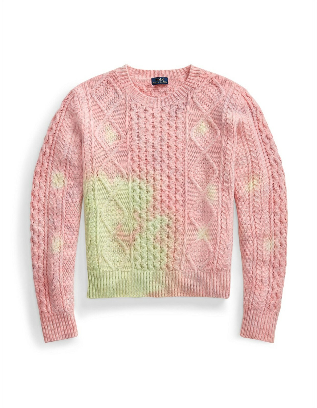 Cable Knit Wool Blend Sweater Pink 