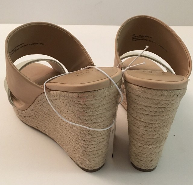 Women's Adelina Microsuede Two Band Espadrille Wedge Pumps -A New Day- Blush 6.5 | eBay
