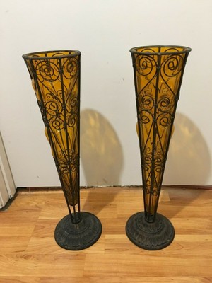 Vintage Mid Century Hand Blown Glass Metal Frame 20 Pair Of