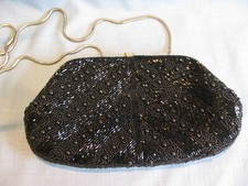 PURSE, EVENING BEADED BAG, ANDRE CELLINI, VINTAGE, CROSSOVER CONVERTIBLE STRAP