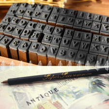 70 PCS Wooden Rubber Alphabet Number Stamps Set - DIY Crafts Scrapbooking