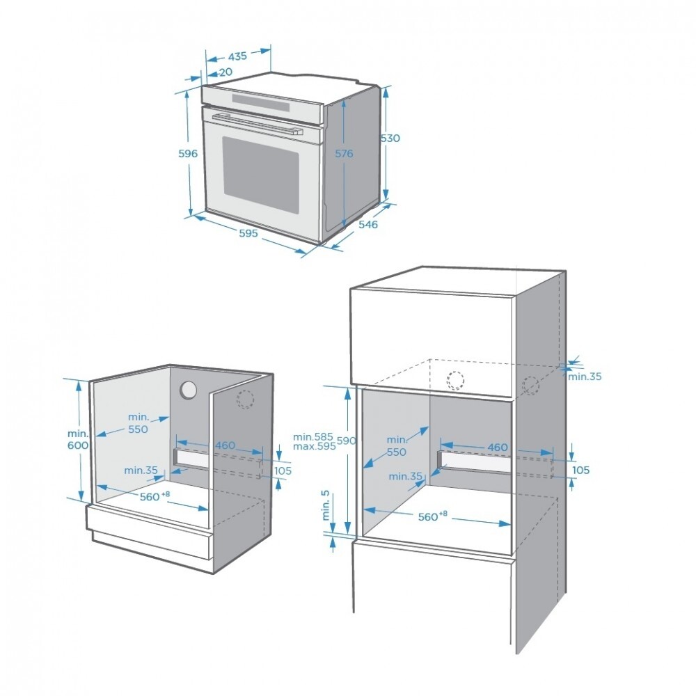 Cookology 72L BuiltIn Electric Oven & 44L Compact Microwave Oven Pack