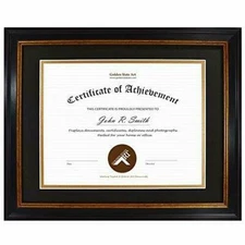 11x14 Diploma/College Frame with Double Mat for 8.5x11 Certificates Document