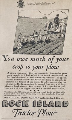 1930 AD.(XH27)~ROCK ISLAND PLOW CO. ILL. ROCK ISLAND TRACTOR AND PLOW