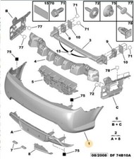 paraurti posteriore  originale 7410Y9 Peugeot 407 coupè