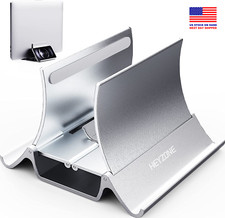 3in1 Aluminum Alloy Vertical Laptop Stand - Fits MacBook/iPad/Surface/Chromebook