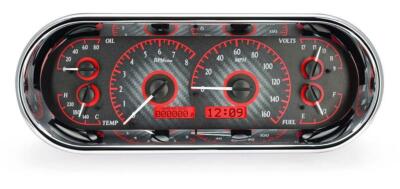 Rounded Rectangle VHX System, Carbon Fiber Style Face, Red Display