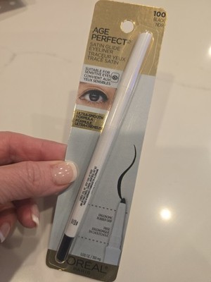 1 PACK LOREAL #100 BLACK, AGE PERFECT  SATIN GLIDE EYELINER QUICK FREE SHIPPING