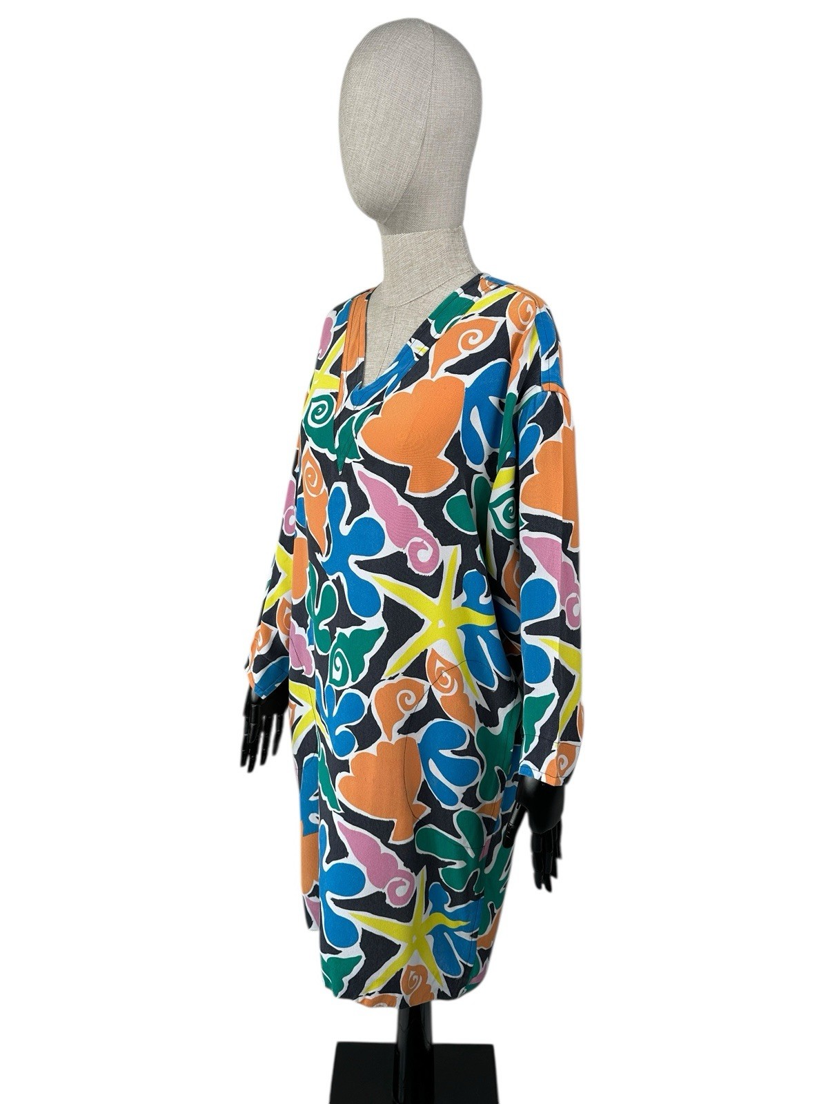 Abito Yves Saint Laurent variante stampa astratta anni 80 taglia 42