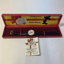Disney Mickey Mouse Bradley Wind-up Wrist Watch, Original Box And Receipt NOS