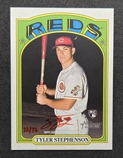Tyler Stephenson 2021 Topps Heritage Red Ink Real One Rookie Auto 72/72 REDS RC