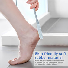 2 Pack Toe Cleaning Brush 15.7" Long Handle Soft Rubber Toe Scrubber Brush Po...