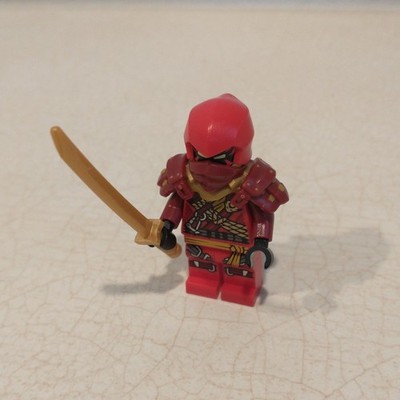 Kai minifigure Lego Ninjago with gold sword, mask, shoulder pads