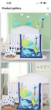 NEW JISEN 3 Piece Dinosaur Crib Bedding Set Crib Quilt Crib Sheet Pillowcase
