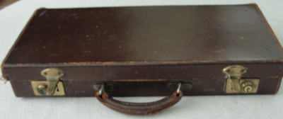 Vintage Freimaurer Regalia Schürze Etui Box blau Samtfutter 18''x8''