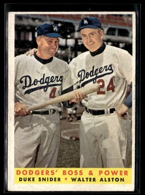 1958 Topps Dodgers' Boss and Power (Duke Snider/Walter Alston) Ex Set Break #314