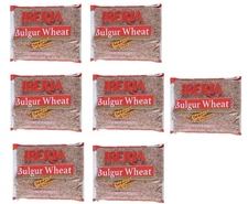 7 Pack Iberia Bulgur Wheat Size 24 oz Bags -Whole Grain Cracked Wheat High Fiber