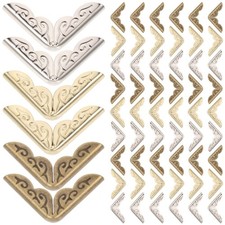 60Pcs Metal Book Corner Protectors Decorative Edge Guards for Albums Scrapbooks