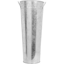 "Cubo galvanizado ecológico de 15"" - perfecto para centros de mesa de boda y más"
