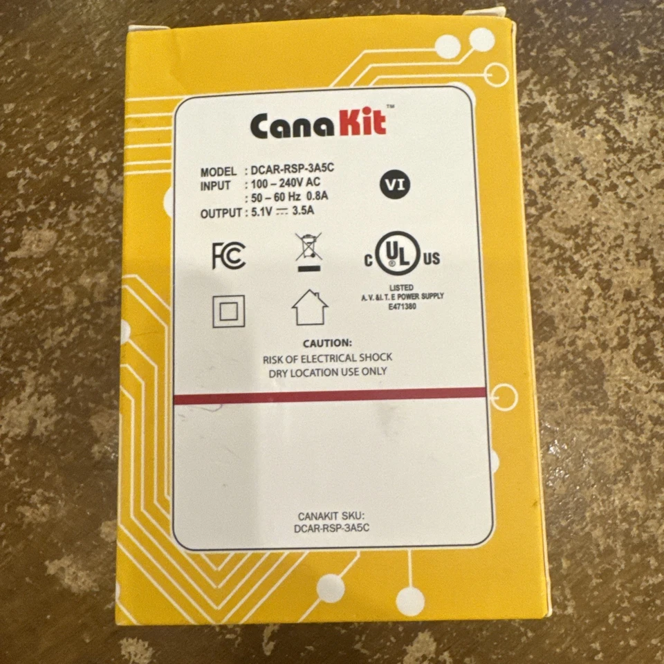 CanaKit Raspberry PI4 Power Supply (USB-C)    MODEL: DCAR-RSP-3A5C - Image 2 of 2