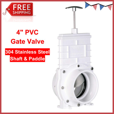 4'' PVC Gate Valve With Stainless Steel Shaft & Paddle For Ponds & Sewer Lines