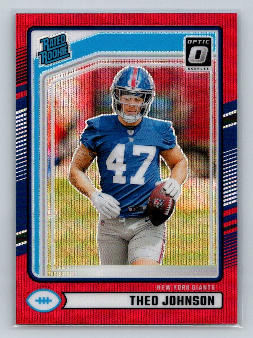 2024 Donruss #357 Theo Johnson Optic Rated Rookies Preview Red Wave