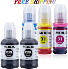 High Capacity Compatible Ink Refill Bottles for HP Smart Tank 7301 7602 5000 ...