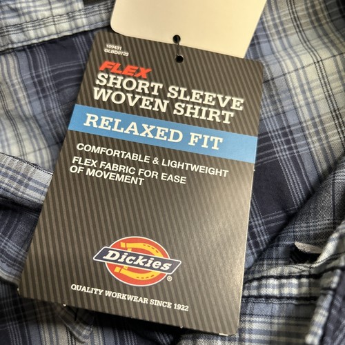 Dickies Relaxed Fit Plaid Blue Short Sleeve Button Up Men’s 3XL New 986 - Picture 5 of 8