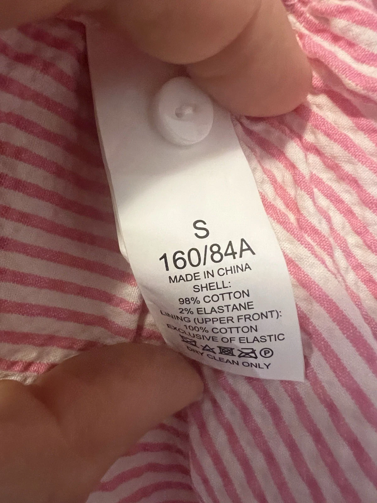 Abito con fiocco Seersucker rosa e bianco Kate Spade us intime ottimeioni condiz t