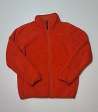 LL Bean Sherpa Lined Fleece Jacket Kids Medium 10-12 Full Zip Comfy Cozy Orange