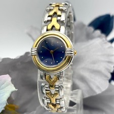 Yves Saint Laurent Women's Watch Y-Belt Two-Tone Blue Quartz Japan 068710