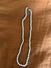 Vintage Monet Long and Knotted White Milk Glass Beaded Necklace and Bracelet Set — photo 2
